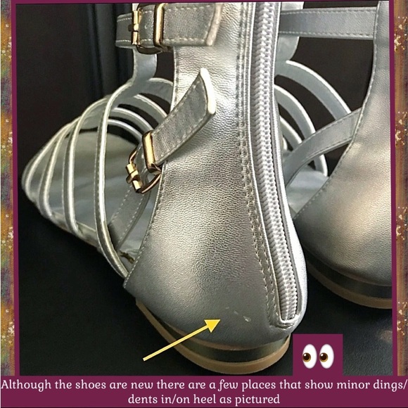 NEW 7.5 SILVER AMAZING & BOLD GLADIATOR BOOTIES/SANDALS SHOES SIZZLE - Picture 9 of 14